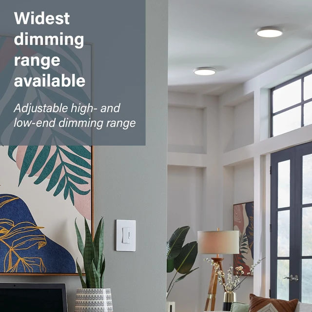 Alt view image 4 of 6 - Radiant 150W LED Dimmer Light Switch 3-Way Rocker Graphite 1 Pack Pass & Seymour LED Optimized, Decorator Rocker Dimmer Switch, for Dimmable LED Bulbs, Flicker-Free