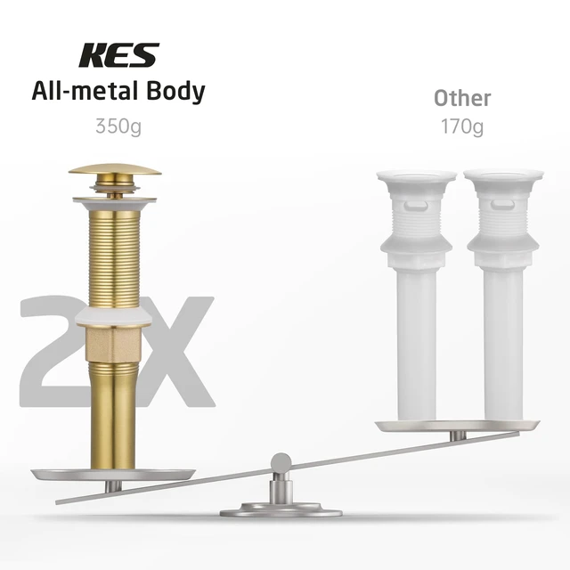 Alt view image 3 of 7 - Sink Drain without Overflow Anti Clogging Pop Up Drain with Strainer Bathroom Sink Drain Assembly Brushed Gold, S2013D-BZ