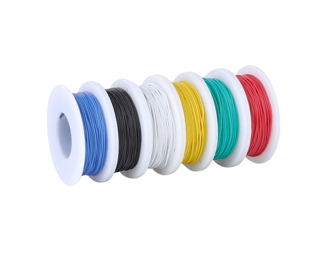 Alt view image 4 of 7 - 28awg Flexible Silicone Wire, 43 ft Each Tinned Copper Wires, Silicone Rubber Insulated, 6 Different Colored 43ft Each, OD: 1.2 mm, Stranded Wire Hook up Wires