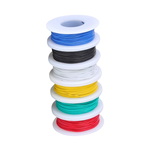 Alt view image 5 of 7 - 28awg Flexible Silicone Wire, 43 ft Each Tinned Copper Wires, Silicone Rubber Insulated, 6 Different Colored 43ft Each, OD: 1.2 mm, Stranded Wire Hook up Wires