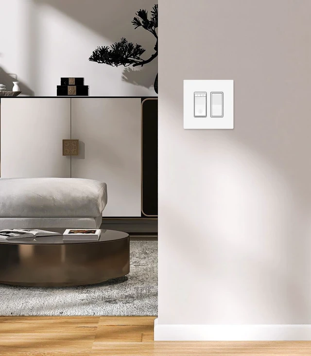 Alt view image 6 of 7 - OVERSIZED Screwless Switch Plate - 5.5" x 5.5" - Jumbo 2 Gang Decorator GFCI Style - Unbreakable Polycarbonate - Two Gang Screwless Light Switch Cover Plate - Glossy White (5 Pack)