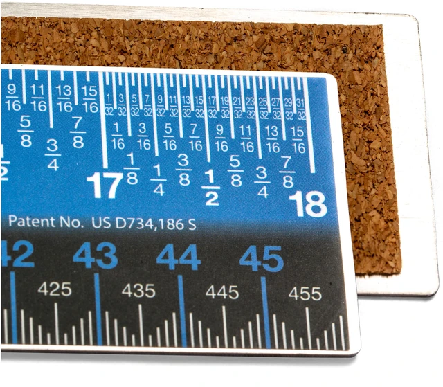 Main image of Easy Read 18.25-Inch Stainless Steel Ruler, Metal Straight Edge Ruler with Cork Backing, Standard and Metric Measuring Tool for School, Office, Drafting, Drawing, and Crafts