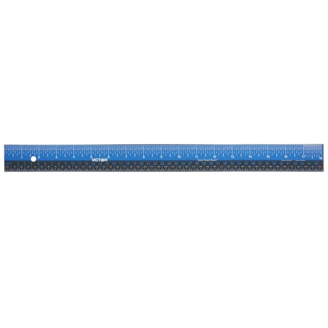 Alt view image 3 of 6 - Easy Read 18.25-Inch Stainless Steel Ruler, Metal Straight Edge Ruler with Cork Backing, Standard and Metric Measuring Tool for School, Office, Drafting, Drawing, and Crafts