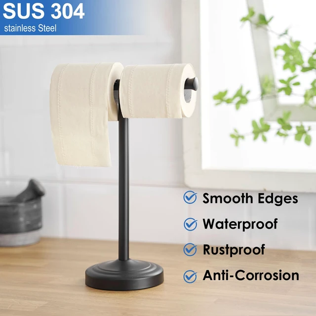 Alt view image 6 of 7 - Matte Black Hand Towel Holder Stand Countertop Towel Rack 13 Inch Bathroom Kitchen Vanity T-Shape Towel Stand Free Standing Stainless Steel Towel Bar Towel Ring