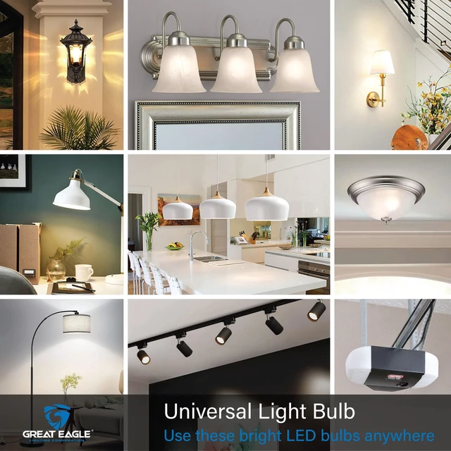 Alt view image 5 of 7 - A19 LED Light Bulbs 60 Watt Equivalent - UL Listed - Warm White 2700K LED Light Bulbs, 9W Non-Dimmable, 800 Lumens (8 Pack)