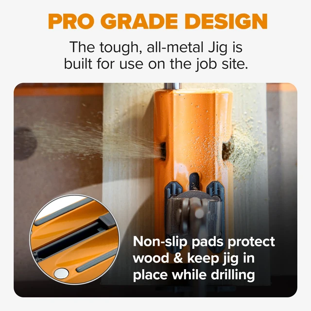 Alt view image 5 of 7 - Pro Compact Metal Pocket Hole Jig Kit with 50 Screws, Auto Calibrating Auto Adjusting Pocket Screw Jig, Heavy Duty Woodworking Pocket Hole Jig, Pocket Hole System, Auto Measuring Drill Guide