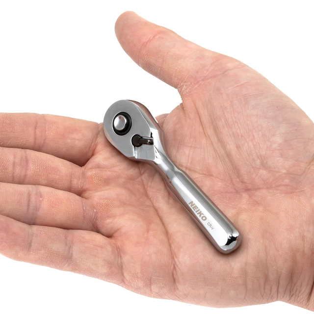 Alt view image 5 of 6 - 03001A Stubby Ratchet, 1/4 Inch Ratchet Wrench, 108-Tooth Reversible Ratchet, 3.3 Degree, Quick Release Mini 1/4 Ratchet Drive, Oval Head Wrench, CR-V Steel Quarter Inch Small Ratchet Wrench