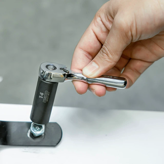 Alt view image 6 of 6 - 03001A Stubby Ratchet, 1/4 Inch Ratchet Wrench, 108-Tooth Reversible Ratchet, 3.3 Degree, Quick Release Mini 1/4 Ratchet Drive, Oval Head Wrench, CR-V Steel Quarter Inch Small Ratchet Wrench