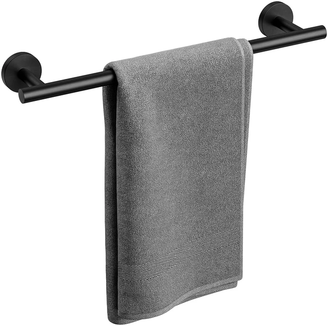 Main image of Matte Black Towel Bar, 18 Inch Bathroom Towel Rack