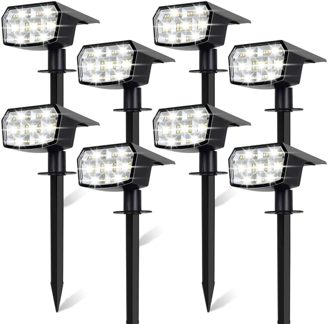 Main image of 8-Pack Solar Spot Lights Outdoor Waterproof,Landscape Spotlight Cool White 59 LED, 3 Lighting Modes, IP65 Waterproof, Solar Powered Outdoor Lights for Yard Garden