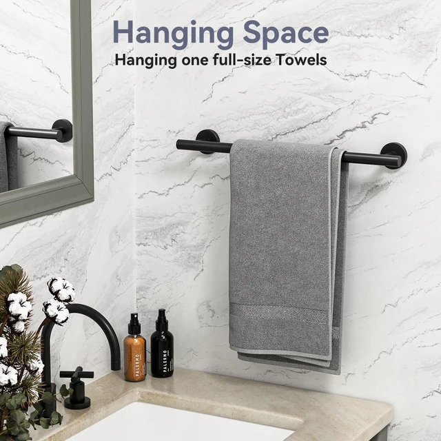Alt view image 5 of 7 - Matte Black Towel Bar, 18 Inch Bathroom Towel Rack