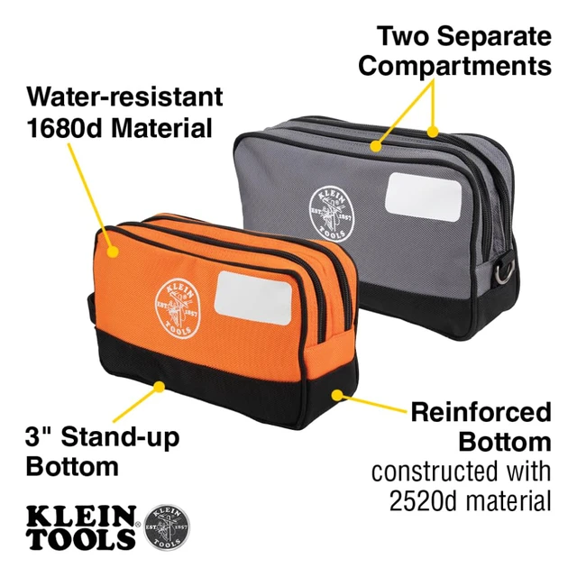 Alt view image 2 of 7 - Tool Pouch, Dual Compartments, Heavy-Duty Tool Bag Organizer, Multipurpose Bag