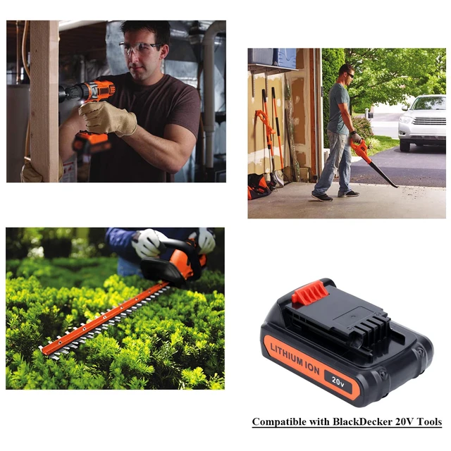 Alt view image 4 of 7 - 2Pack 4.0Ah 20V MAX LBXR20 Compatible with Black and Decker Weed Eater 20V Battery LB2X4020 LBXR2020-OPE LBXR20-OPE2 LBXR20B-2 LB2X3020-OPE LBXR20BT 20 Volt Max Outdoor Cordless Power Tools