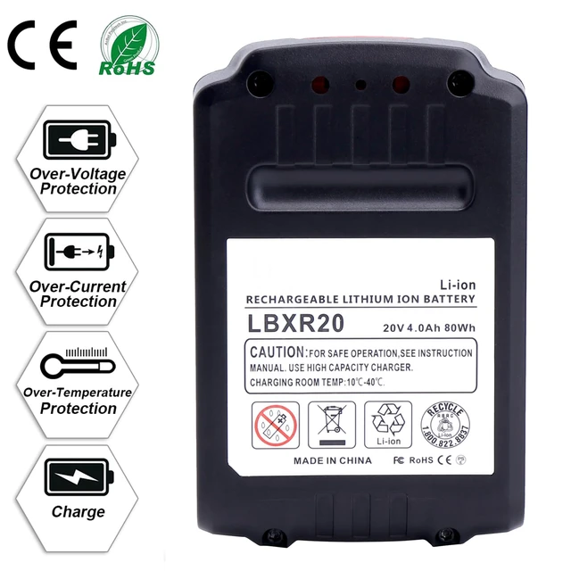 Alt view image 5 of 7 - 2Pack 4.0Ah 20V MAX LBXR20 Compatible with Black and Decker Weed Eater 20V Battery LB2X4020 LBXR2020-OPE LBXR20-OPE2 LBXR20B-2 LB2X3020-OPE LBXR20BT 20 Volt Max Outdoor Cordless Power Tools