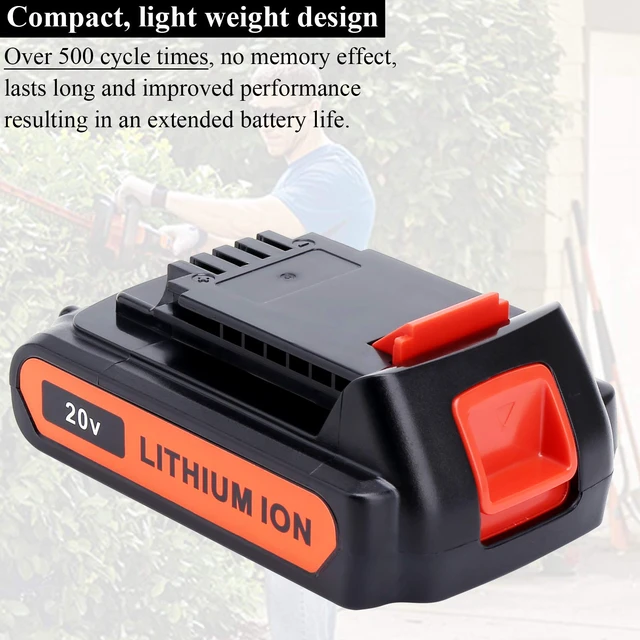 Alt view image 6 of 7 - 2Pack 4.0Ah 20V MAX LBXR20 Compatible with Black and Decker Weed Eater 20V Battery LB2X4020 LBXR2020-OPE LBXR20-OPE2 LBXR20B-2 LB2X3020-OPE LBXR20BT 20 Volt Max Outdoor Cordless Power Tools