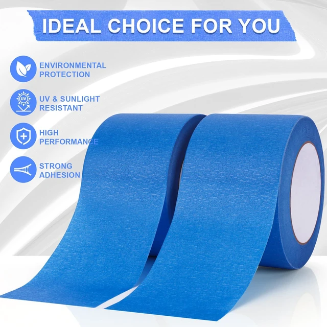 Alt view image 3 of 7 - Painters Tape 3 Inch Wide, 3 Rolls Blue Painters Tape for Painting 55 Yards UV Resistant, No Residue, Multi-Surface Wide Painters Tape for Walls Painting DIY Crafts Indoor Outdoor