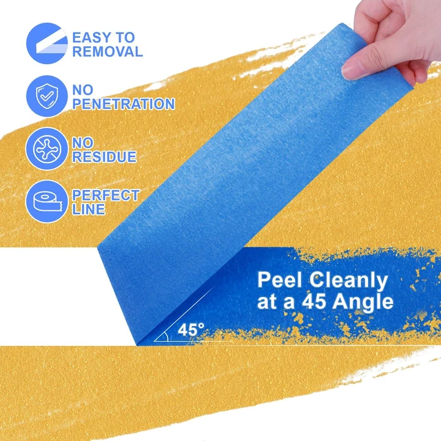Alt view image 4 of 7 - Painters Tape 3 Inch Wide, 3 Rolls Blue Painters Tape for Painting 55 Yards UV Resistant, No Residue, Multi-Surface Wide Painters Tape for Walls Painting DIY Crafts Indoor Outdoor