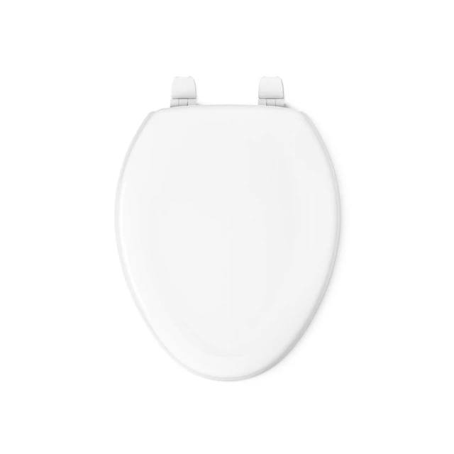 Alt view image 7 of 7 - 4647-0 Stonewood Elongated Toilet Seat, Elongated Wood Seat for Standard Toilets, Comes with Color-Matched Plastic Hinges, Home Essentials, White (Pack of 2)