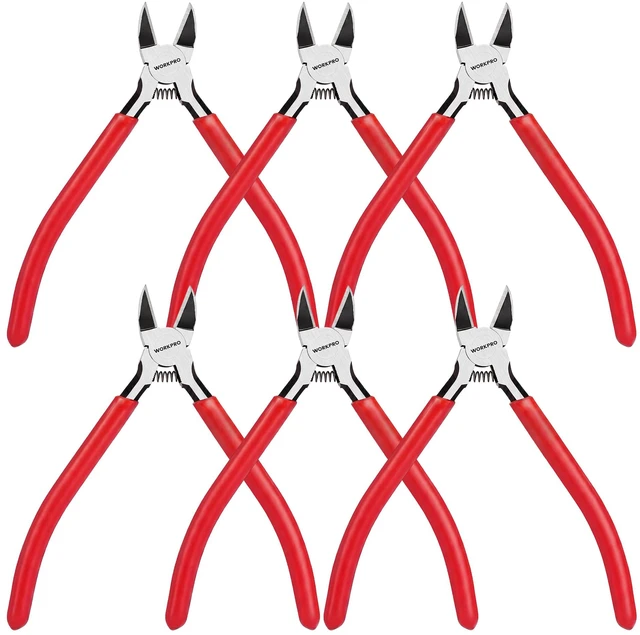 Main image of 6 Pack Wire Cutters, 6 Inch Precision Flush Cutters, Side Cutters 6-Piece Diagonal Cutters with Carbon Steel, Ergonomic Handles for Crafts, Jewelry Making, Electronics, 3D Print, Floral