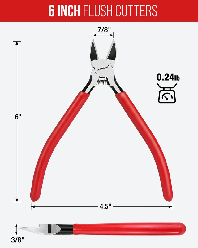 Alt view image 2 of 7 - 6 Pack Wire Cutters, 6 Inch Precision Flush Cutters, Side Cutters 6-Piece Diagonal Cutters with Carbon Steel, Ergonomic Handles for Crafts, Jewelry Making, Electronics, 3D Print, Floral