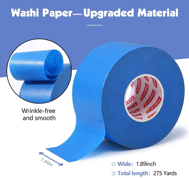 Alt view image 2 of 7 - 5 Rolls Blue Painters Tape 2inch Wide Small Roll Painters Tape Bulk Blue Masking Tape for Wall Painting Edge Treatment DIY Crafts Packaging, 1.89IN × 55Yd × 5 Rolls