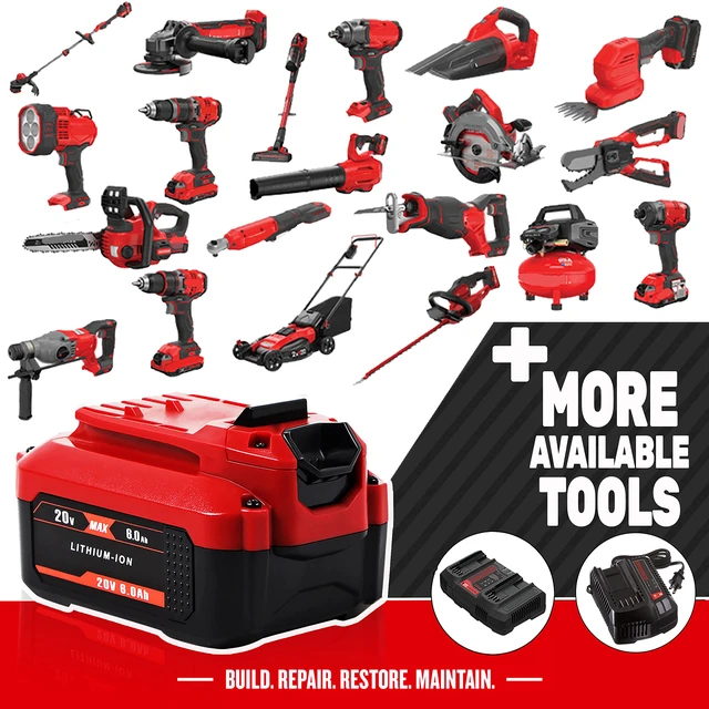 Alt view image 6 of 7 - Upgrade 2Pack 6.0Ah 20V Replacement Battery for V20 Craftsman 20V Battery MAX CMCB204 CMCB202 CMCB201 CMCD700C1 CMCS500B (All of V20 Cordless Tool Series) High Capacity