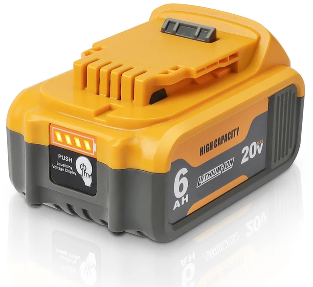 Main image of 20V 6.0Ah Replacement Battery Compatible with Dewalt 20V Tools Lithium-Ion Battery Compatible With Dewalt 20V Battery DCB200 DCD DCF DCG Series Cordless Power Tools Not Made in Dewalt