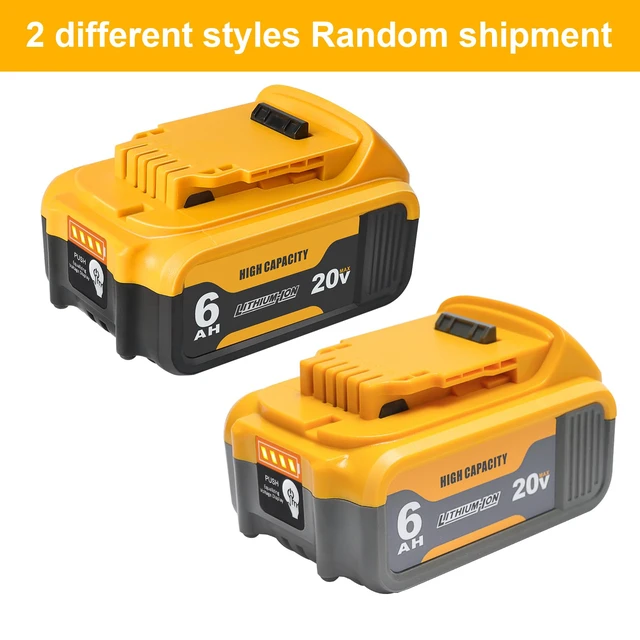 Alt view image 2 of 7 - 20V 6.0Ah Replacement Battery Compatible with Dewalt 20V Tools Lithium-Ion Battery Compatible With Dewalt 20V Battery DCB200 DCD DCF DCG Series Cordless Power Tools Not Made in Dewalt