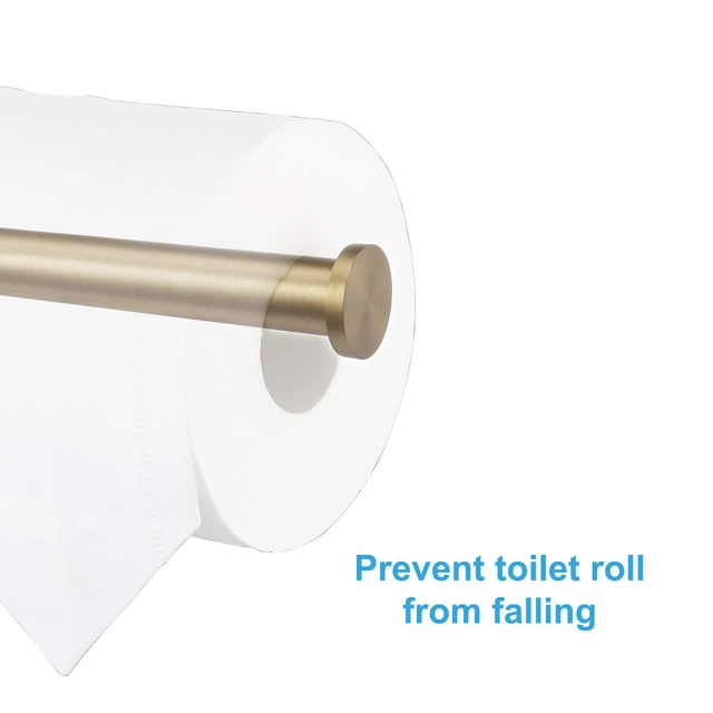 Alt view image 6 of 7 - Brushed Gold Toilet Paper Holder SUS304 Stainless Steel, Modern Round Tissue Roll Holders Wall Mount, Toilet Paper Roll Dispenser Bathroom 5 inch TP Holder for Kitchen Washroom