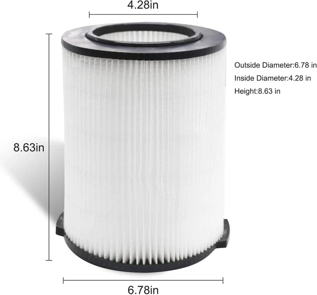Alt view image 2 of 7 - VF4000 Replacement Filters for Ridgid Shop Vac 72947 Wet/Dry Vacs 2-Pack VF4000 Standard Filter for Ridgid 5-20 Gallon Vacuum, for Husky 6-9 Gallon Vacs with 2 Pack VF3502 Vacuum Bags