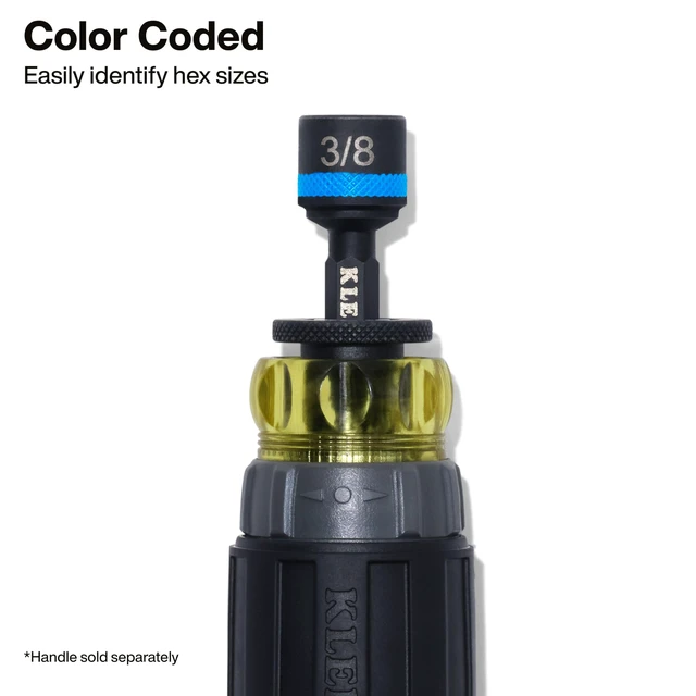 Alt view image 4 of 5 - 32926S 2-Inch Magnetic Power Nut Setters, Compact Impact Driver Set, Color-Coded, SAE, Impact-Rated, 6-Piece