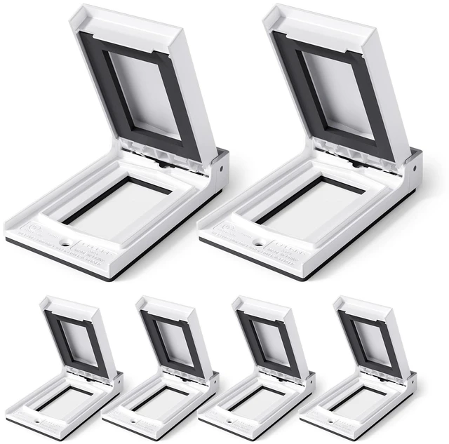 Main image of Vertical Outdoor Cover for Decotative Receptacles, Weatherproof Wall Plate, Outdoor Electrical Outlet Cover, Standard Size 1-Gang 4.85 x 2.82, Thermoplastic, 6 Pack, White