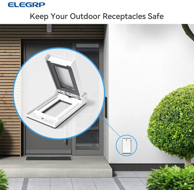 Alt view image 6 of 7 - Vertical Outdoor Cover for Decotative Receptacles, Weatherproof Wall Plate, Outdoor Electrical Outlet Cover, Standard Size 1-Gang 4.85 x 2.82, Thermoplastic, 6 Pack, White