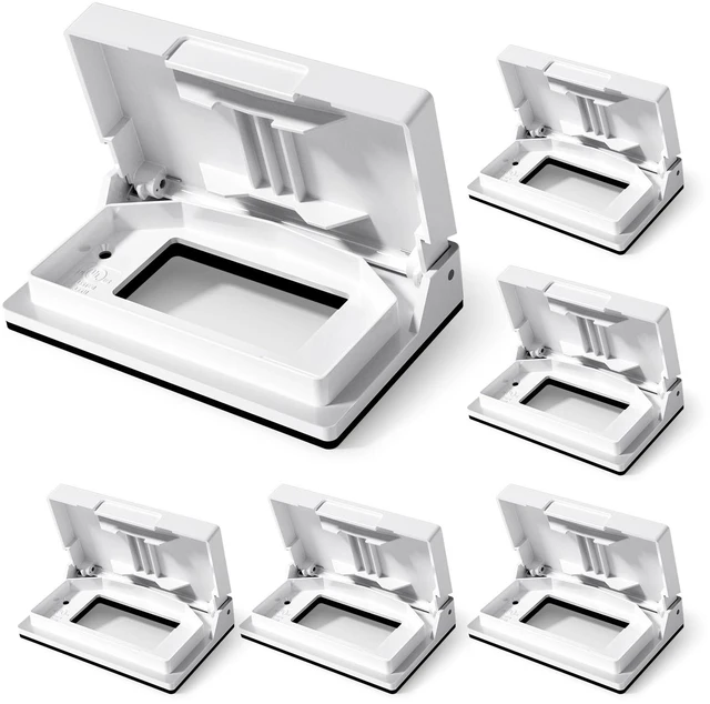 Main image of Horizontal Outdoor Cover for Decotative Receptacles, Weatherproof Wall Plate, Outdoor Electrical Outlet Cover, Standard Size 1-Gang 4.77 x 2.97, Thermoplastic, 6 Pack, White