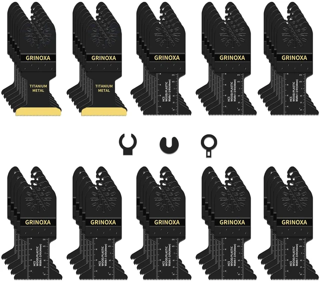 Main image of 55PCS Multi Tool Blades Kits, Professional Universal Oscillating Tool Blades for Wood Plastic Metal, Quick Release Oscillating Saw Blades Fit Dewalt Ryobi Milwaukee Rockwell Fein