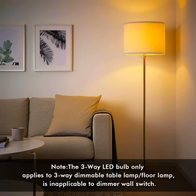 Alt view image 7 of 7 - 3 Way Light Bulbs 50 100 150 Warm White, E26 Medium Base,4 Pack 500/1000/1500 Lumens, A19 3000K, 5/10/15W Adjustable Brightness, Energy Saving 3-Way Bulb for Reading, Living Room Lamps