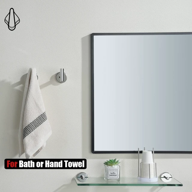 Alt view image 4 of 7 - Chrome Bathroom Towel Hook, 304 Stainless Steel Coat Robe Clothes Hook for Bathroom Kitchen Garage Wall Mounted (Pack of 2), TH100-CH-P2