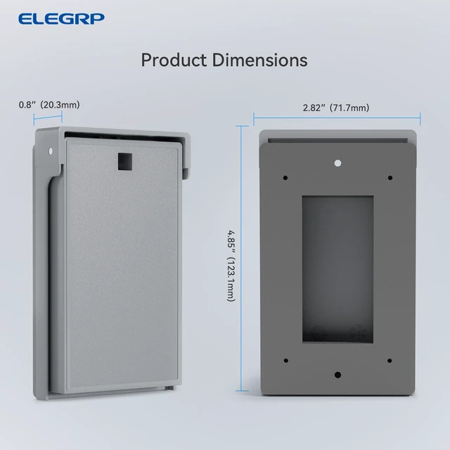 Alt view image 5 of 6 - Vertical Outdoor Cover for Decotative Receptacles, Weatherproof Wall Plate, Outdoor Electrical Outlet Cover, Standard Size 1-Gang 4.85 x 2.82, Thermoplastic, 6 Pack, Grey