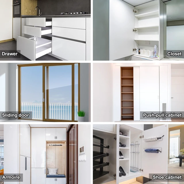 Alt view image 6 of 7 - Cabinet Magnet Door Catch, 8 Pack Ultra Thin Cabinet Door Magnetic 30 LB Kitchen Drawer Magnets Closures, Door Magnetic Catch Cupboard Double Magnets Latch for Wardrobe Closet Door Closing