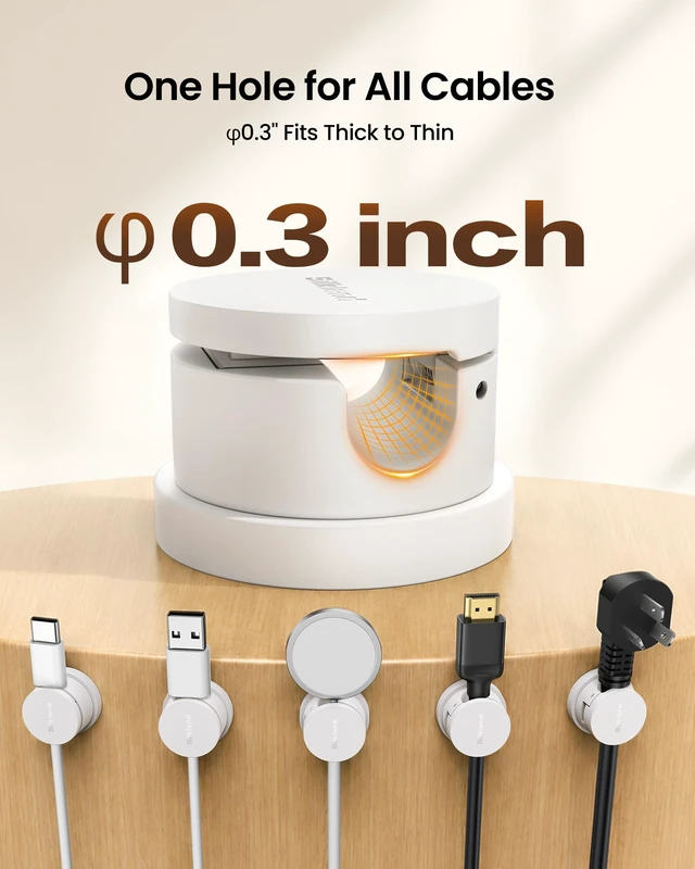 Alt view image 4 of 7 - 6 Pack Snap-Lock Cable Clips, 360° Rotatable Cord Holder for Desk Anti-Pull-Out Cord Organizer, Adhesive Phone Charger Holder Cable Management For Nightstand Wall Car, Home Office Accessories