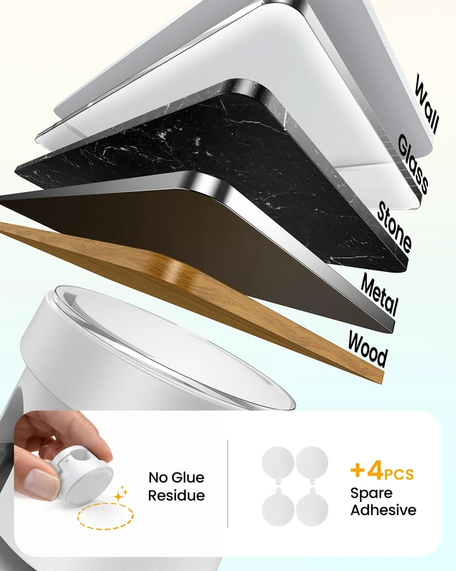 Alt view image 5 of 7 - 6 Pack Snap-Lock Cable Clips, 360° Rotatable Cord Holder for Desk Anti-Pull-Out Cord Organizer, Adhesive Phone Charger Holder Cable Management For Nightstand Wall Car, Home Office Accessories