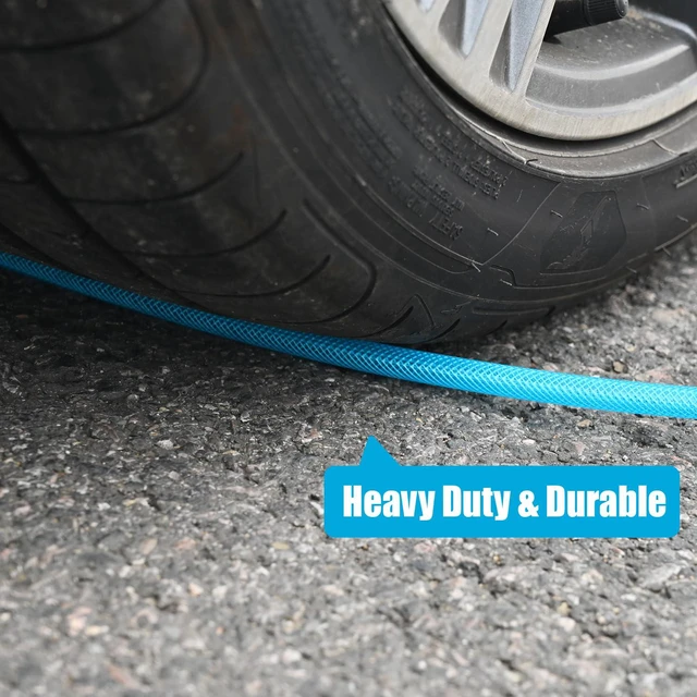 Alt view image 6 of 7 - 25FT 1/4 Inch Air Hose Reinforced Polyurethane Air Compressor Hose - Flexible Heavy Duty Braided Pneumatic Hose with Quick Connect Fittings 300 PSI for Garage Shop Automotive Use
