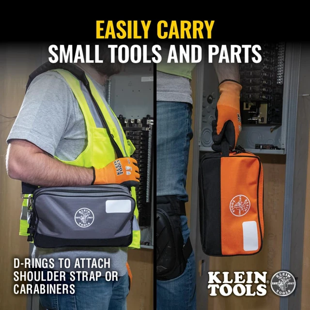 Alt view image 4 of 7 - Tool Pouch, Dual Compartments, Heavy-Duty Tool Bag Organizer, Multipurpose Bag