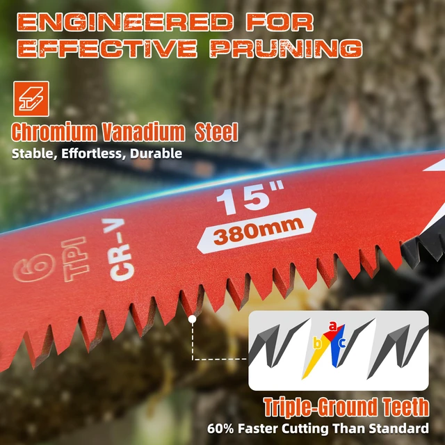 Alt view image 3 of 7 - 15 Inch Arc Edge Reciprocating Saw Blades for Tree Trimming, 10 Pack/6TPI Pruning Blades for Reciprocating Saw, CR-V Steel Reciprocal Saw Blades for Wood Cutting with Organizer Case