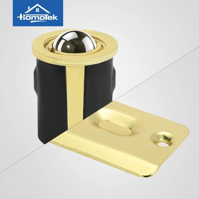 Alt view image 3 of 7 - 8 Pack Drive in Ball Catch with Strike Plate for Closet Doors, Bright Brass, 13/16 Inch x 1-1/8 Inchs,Die-cast, Adjustable Tension Ball