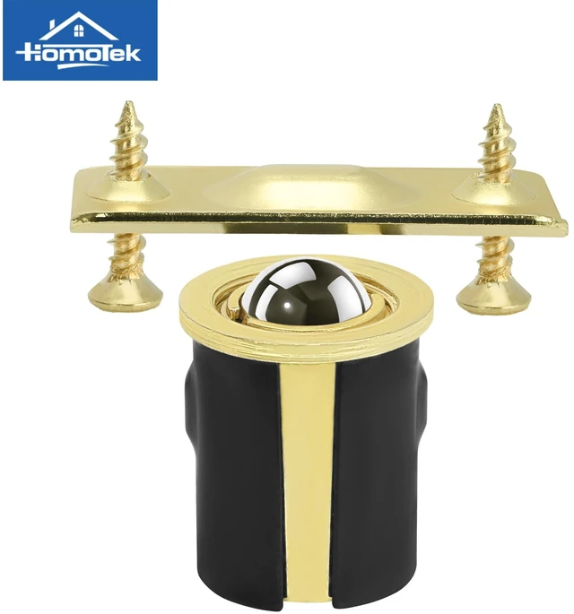 Alt view image 4 of 7 - 8 Pack Drive in Ball Catch with Strike Plate for Closet Doors, Bright Brass, 13/16 Inch x 1-1/8 Inchs,Die-cast, Adjustable Tension Ball