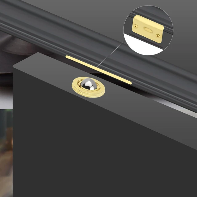 Alt view image 6 of 7 - 8 Pack Drive in Ball Catch with Strike Plate for Closet Doors, Bright Brass, 13/16 Inch x 1-1/8 Inchs,Die-cast, Adjustable Tension Ball