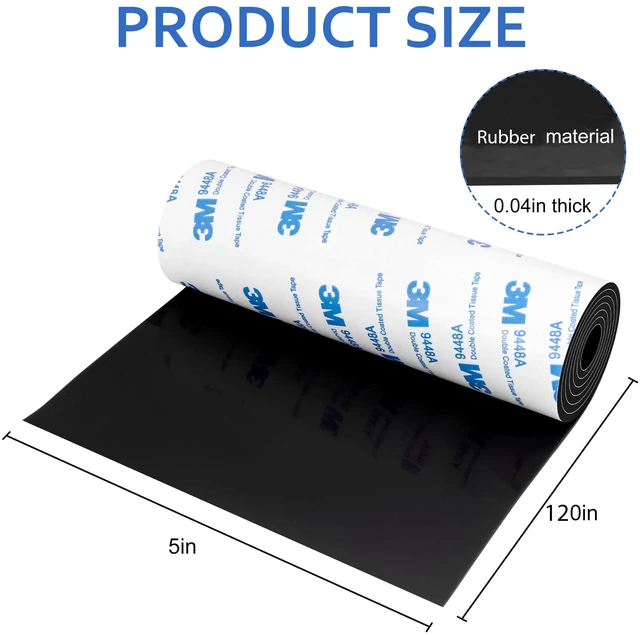 Alt view image 2 of 6 - Non Slip Furniture Pads, 5" x 120" Rubber Furniture Pads - Black Anti Skid Pads Non Slip Self Adhesive Cuttable Rubber Tape Strip Roll for Protecting Hardwood Floors Chair Wall Protector
