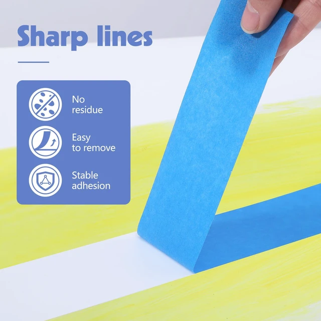 Alt view image 5 of 7 - 5 Rolls Blue Painters Tape 2inch Wide Small Roll Painters Tape Bulk Blue Masking Tape for Wall Painting Edge Treatment DIY Crafts Packaging, 1.89IN × 55Yd × 5 Rolls
