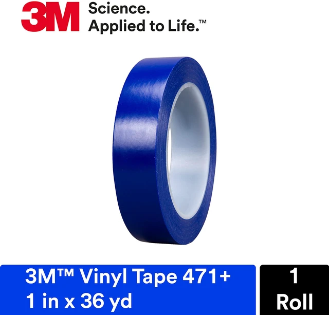 Alt view image 2 of 6 - Vinyl Tape 471+, 1 in x 36 yd, Indigo, 1 Roll Fine Line Tape for Paint Masking Striping, Color Separation and Complex Designs, High-Temperature